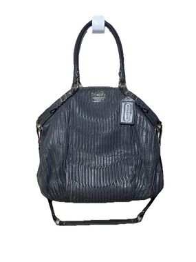 Coach Madison Gathered Leather Lindsey Satchel Gray 18643 Convertible Handbag